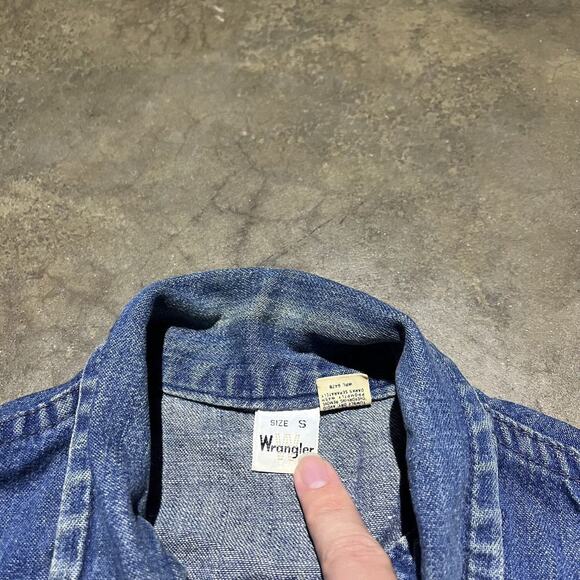 Vintage 70s Wrangler Dark Wash Western Denim Jacket - Picture 4 of 4